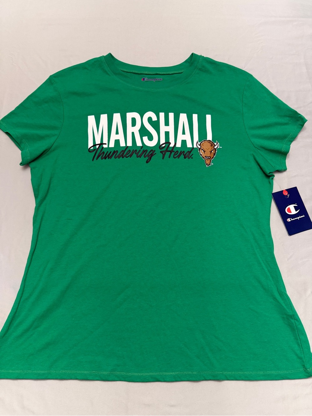 Champion Marshall Thundering Herd Green Graphic Tee